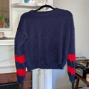 Navy w/ red stripes sweater